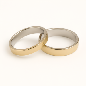 Alianzas Cinta Plata con lamina de oro 18k
