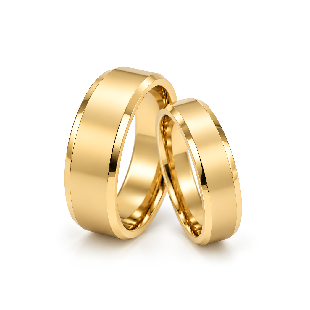 Alianzas acero inoxidable cinta biselada Dorado