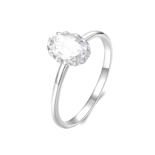 Anillo corte oval moissanita 1.0 ct