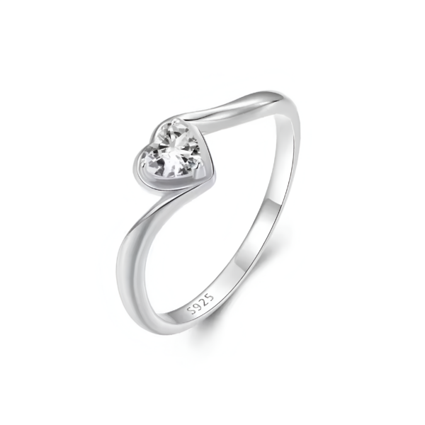 Anillo corte corazón moissanita 0.30 ct