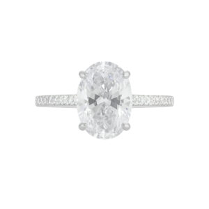 Anillo Oval Strass Plata