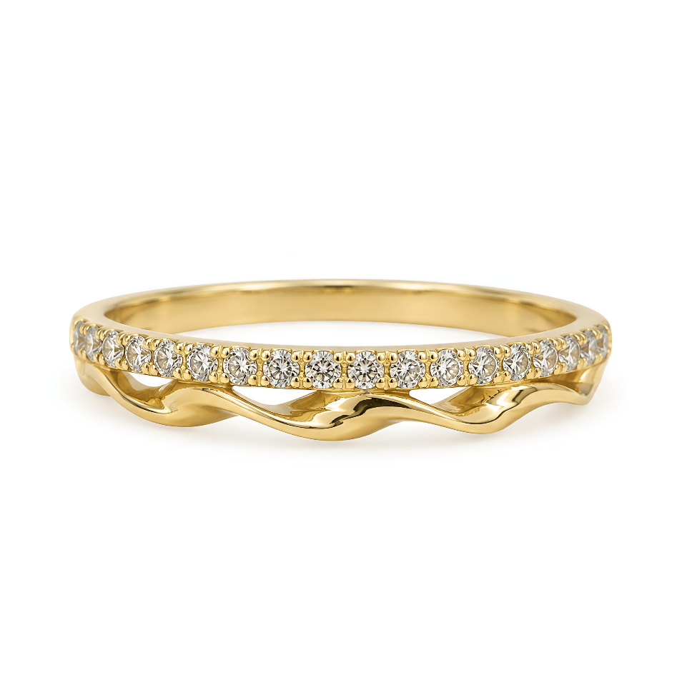 Anillo Pinky Ring churumbela ondulado
