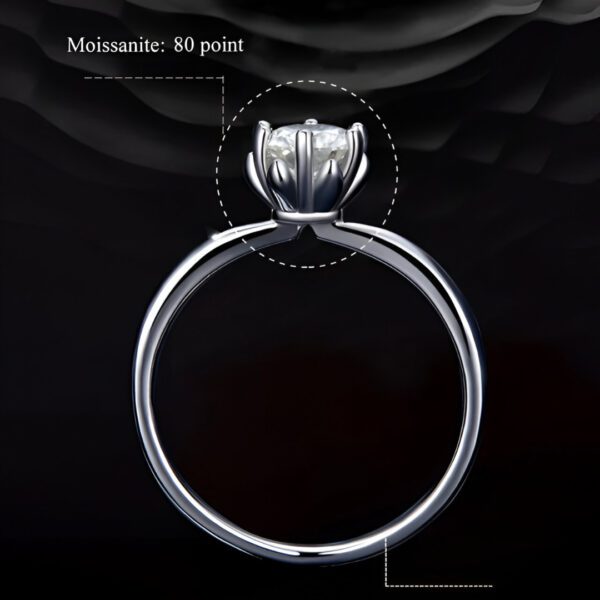 Anillo solitario Moisanita CI 0.8 ct - Imagen 3