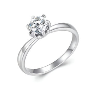 Anillo solitario Moisanita CI 0.8 ct