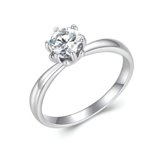 Anillo solitario Moisanita CI 0.8 ct