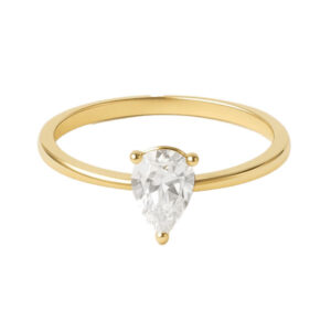 Anillo de compromiso gota oro 18k