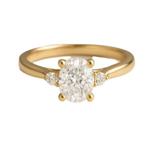 Anillo trilogía Oval de oro 18k