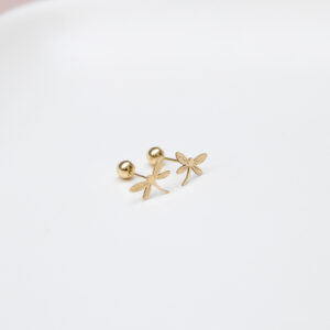 Arete Abridor Libelula Oro 18k