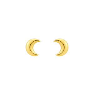 Arete Abridor Luna Bombeada Oro 18k
