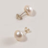 arete perla plata mujer