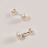 arete perla plata mujer