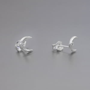 Aretes Luna Plata