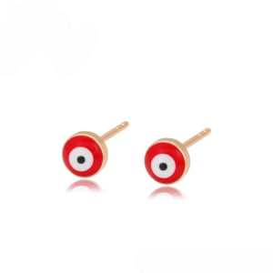Arete ojo turco rojo