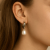 Hoop Chunky perla Rodio - Imagen 4