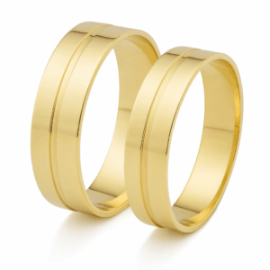 Aros Cinta con Hendidura de Oro