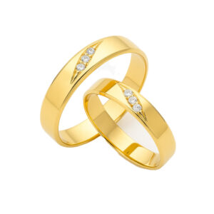 Aros Cinta con Brillantes 3 Oro