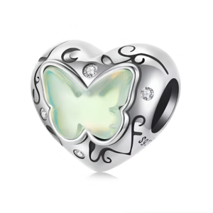 Charm Mariposa Verde Corazón