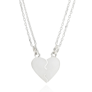 Collar Corazon Partido Plata