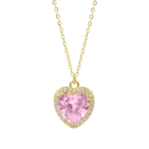 Collar Corazón Crown Rosado