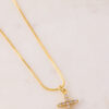 collar bañado en oro para mujer cruz