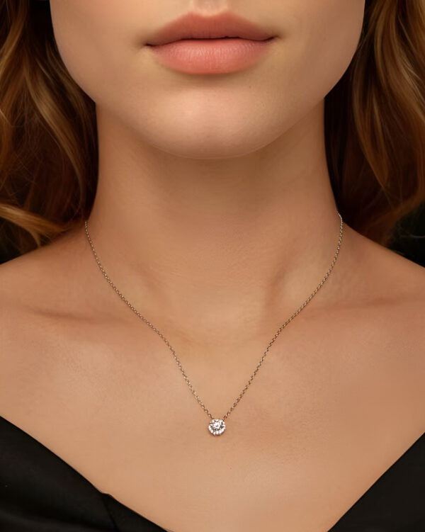 Collar punto de luz roseta moisanita - Imagen 2