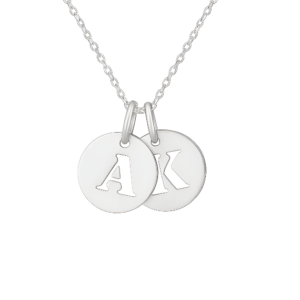 Collar Iniciales Circulo Plata