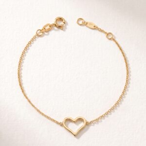 Pulsera Corazón Calado Oro