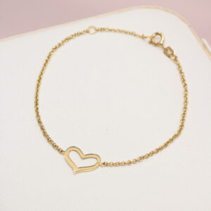 Pulsera Corazón Calado Oro