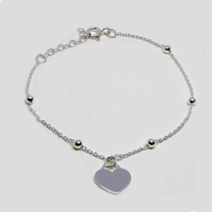 Pulsera corazon colgante plata