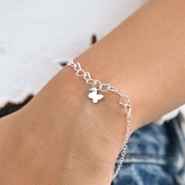 Pulsera Mariposa corazones