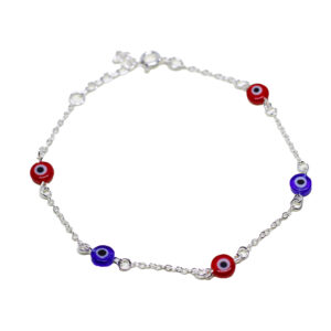 Pulsera ojos turco plata