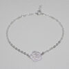 Pulsera flor rosa  1 plata - Imagen 2