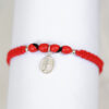 Pulsera de hilo bebé adulto plata Virgen Milagrosa con huayruro