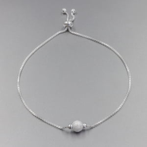 Pulsera Plata Ball Diamantada