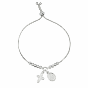 Pulsera Rosario Plata Regulable