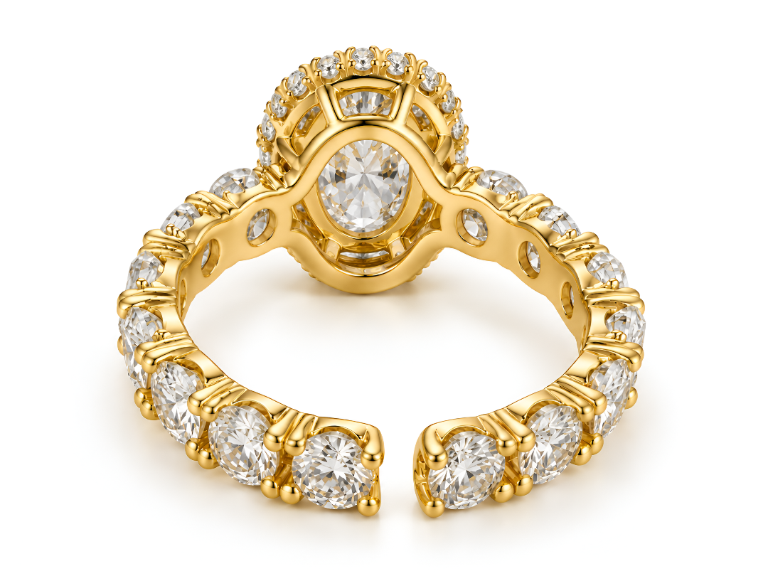 Anillo de Promesa Oval con laterales ovales - Imagen 2