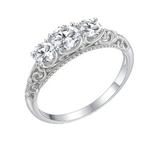 Anillo Trilogia Barroco Moissanita