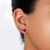 Arete Abridor Chispa Roja Oro 18k - Imagen 2