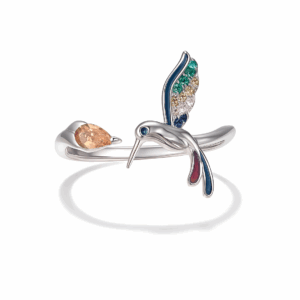 Anillo Colibrí corte Pera Melón