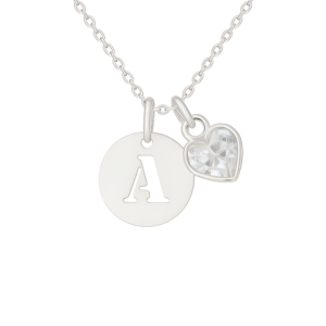 Collar Inicial con corazón circón