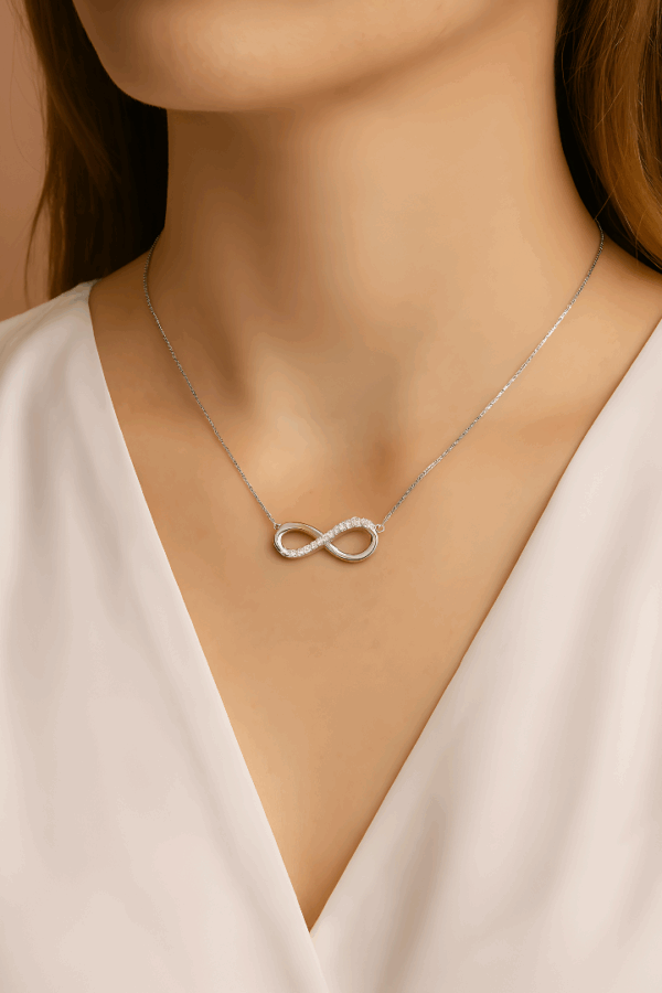 Collar Infinito asimetrico moissanita - Imagen 3