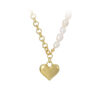 Collar Corazón Bombeado Media Perla