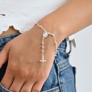 Pulsera rosario de plata