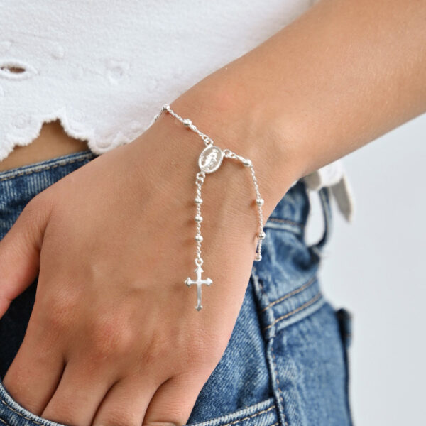 Pulsera rosario de plata